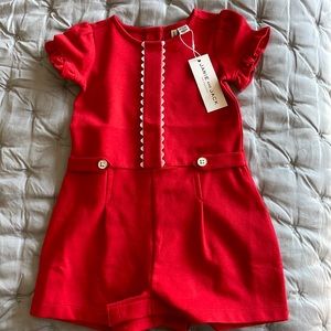 Brand new with tags- Janie and Jack ric rack red romper 18-24 months
